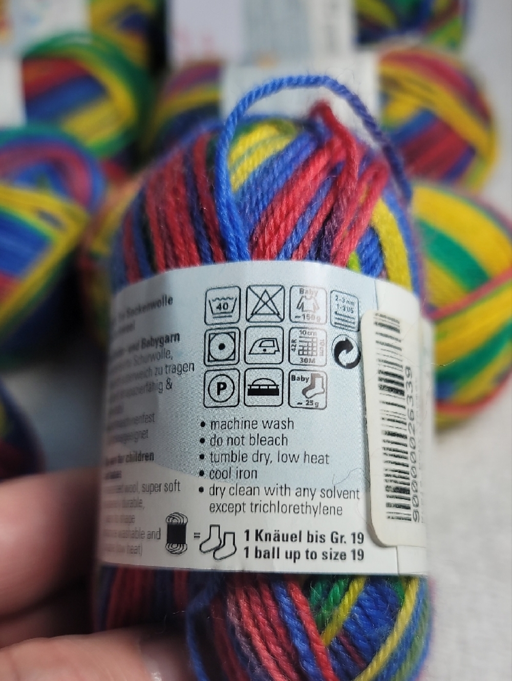Multicolor Rainbow Sock Yarn - Bright Rainbow Colors - Picture 5 of 8